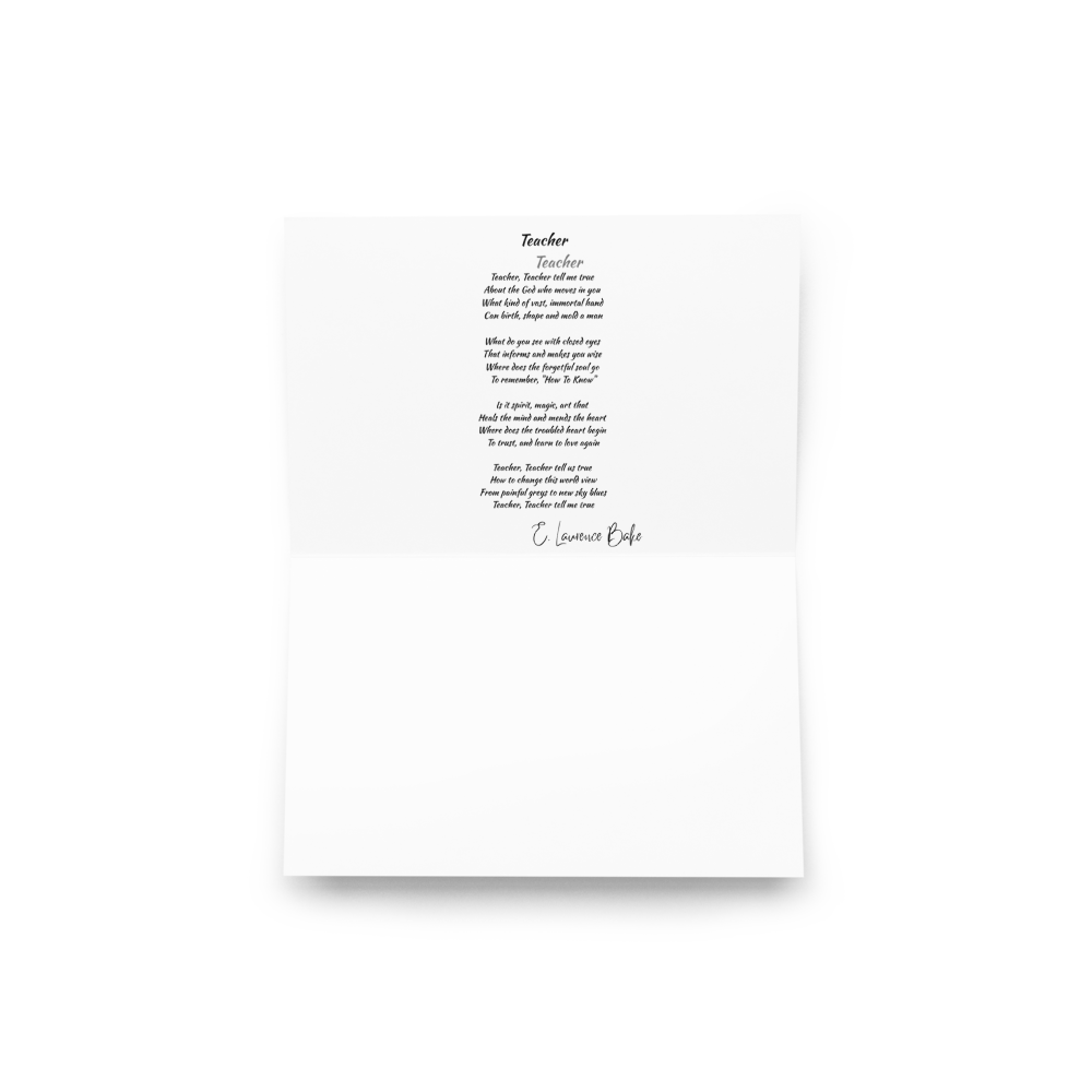 Painted Poem Keepsake Card - Teacher Teacher