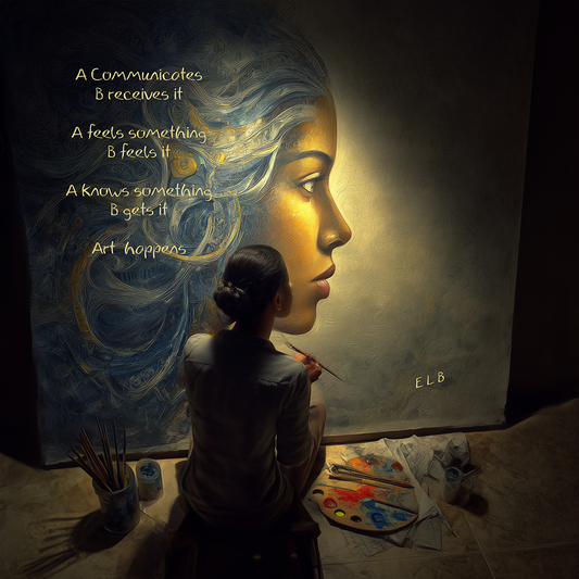 Art Happens poetry art print with human connection by E. Laurence Bake