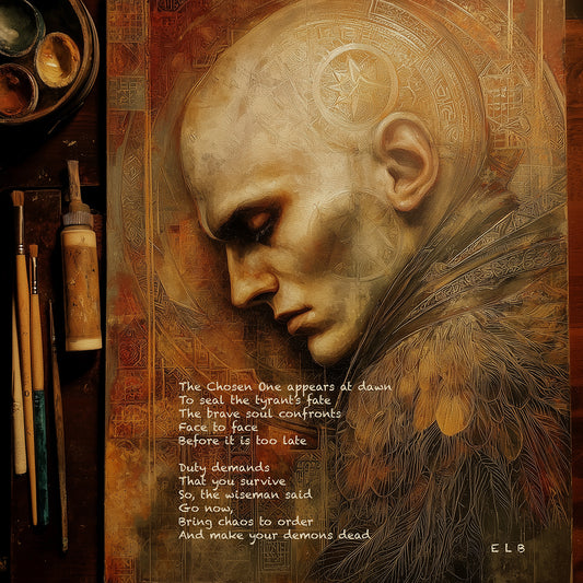 Chosen One poetry art print with destiny themes by E. Laurence Bake"