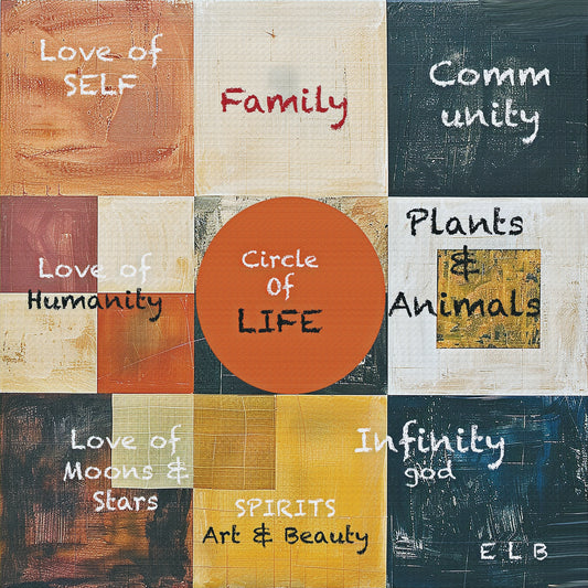 Circle of Life poetry art print with life cycle themes by E. Laurence Bake