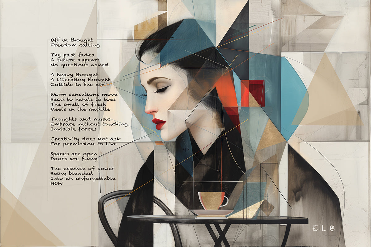 offee Create 1 poetry art print with coffee and creativity by E. Laurence Bake