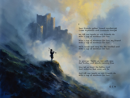 up of Kindness poetry art print with compassion by E. Laurence Bake