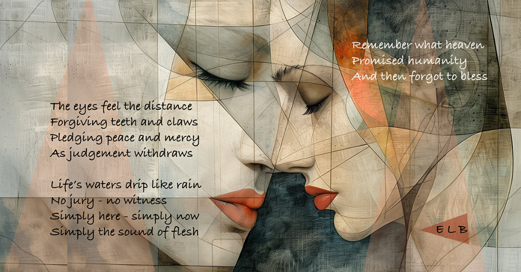 Flesh and Blood 2 poetry art print with humanity themes by E. Laurence Bake