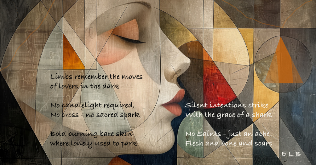 Flesh and Blood 3 poetry art print with humanity themes by E. Laurence Bake