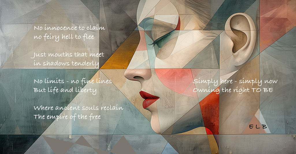 Flesh and Blood 4 poetry art print with humanity themes by E. Laurence Bake