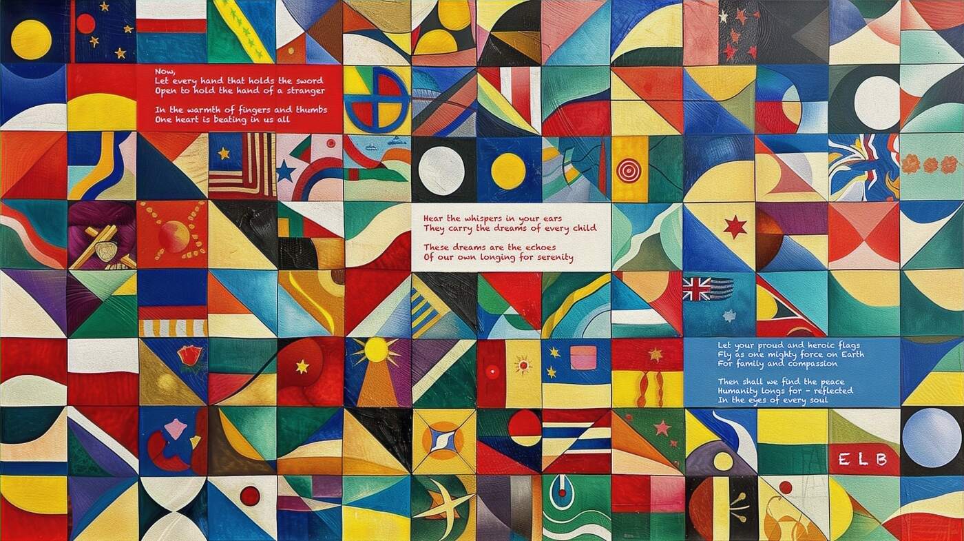 Peace poetry art print with unity and reconciliation by E. Laurence Bake