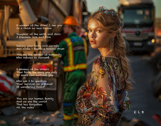 We Are The World poetry art print with global unity by E. Laurence Bake