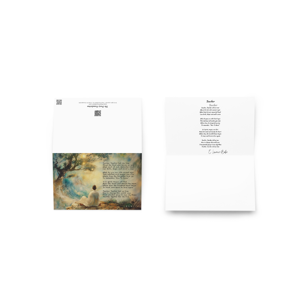 Painted Poem Keepsake Card - Teacher Teacher
